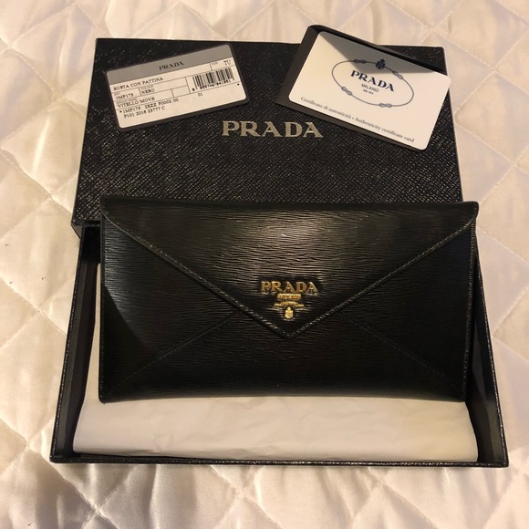 Prada Handbags - Sale! SUNDAY ONLY!!Black Prada Envelope Wallet